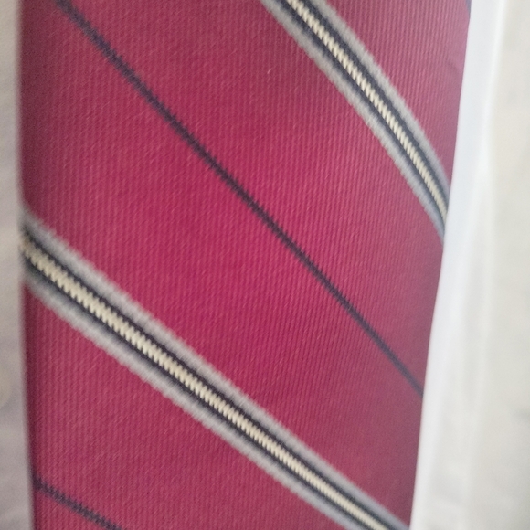 Dior Red Maroon Tie Necktie Multicolored Striped Textured Formal Blend material - Picture 10 of 12